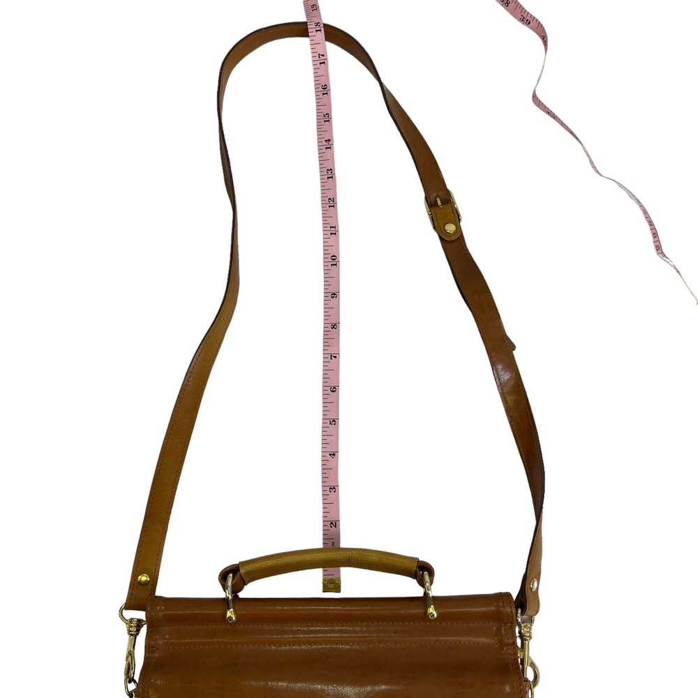 BelleRose  Messenger Bag Crossbody Purse Brown Leather Organizer Handbag 12x10x5 - Picture 7 of 14